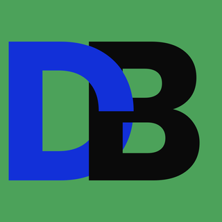 Dreifussbros.com logo, an interlocking blue D and black B